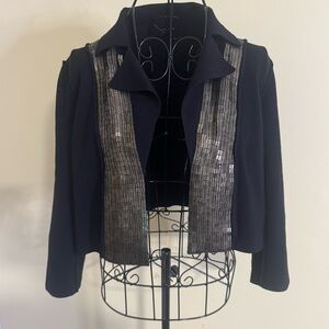 Bebe Sequin Bronze Cardigan Sweater Size Small